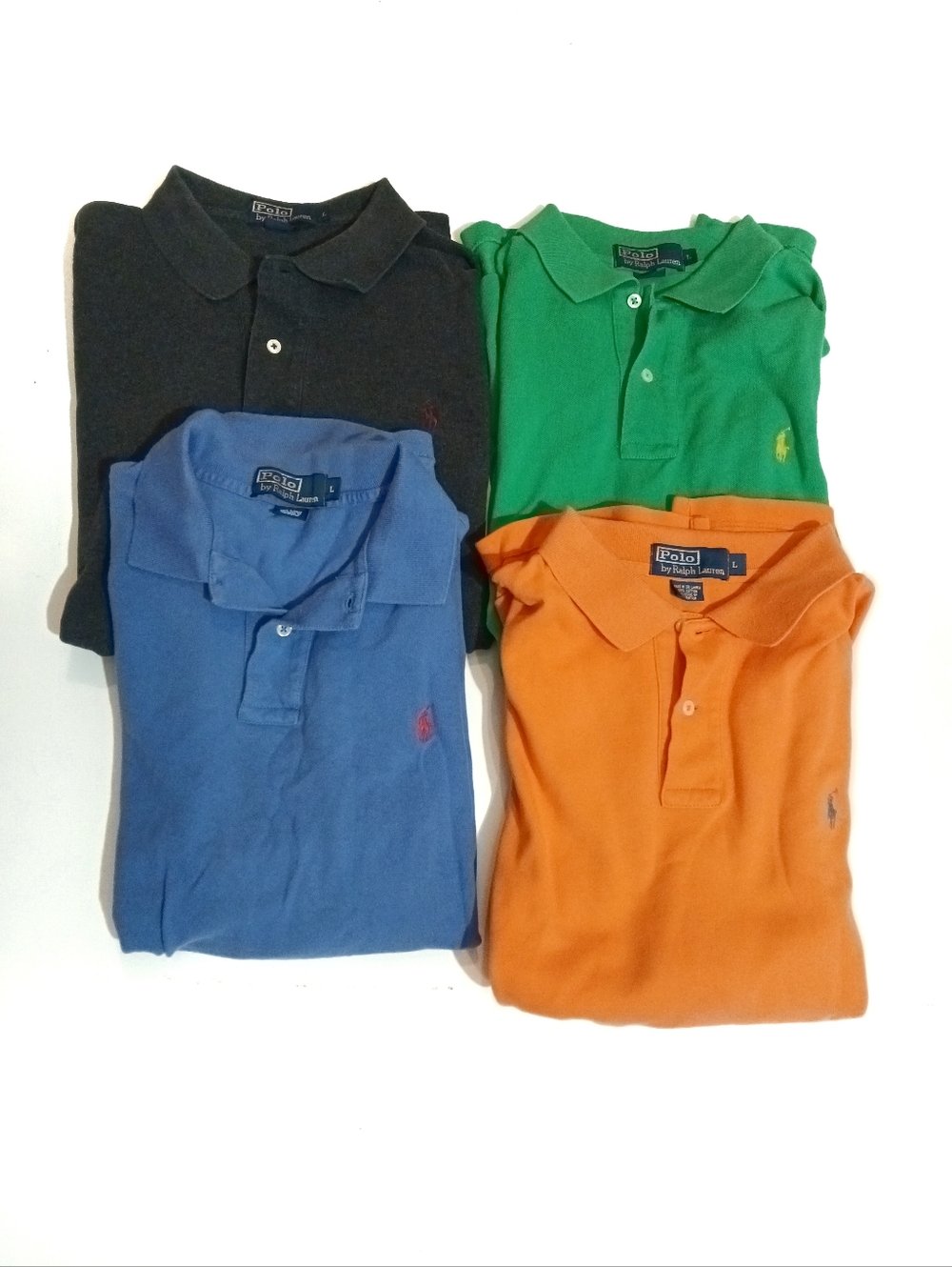 Ralph Lauren Polo Classic Cotton Polo Bundle - Green, Orange, Blue, Charcoal